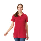 Belmont Cotton Pique Polo for Women Transfer - Team Red - Front On Model