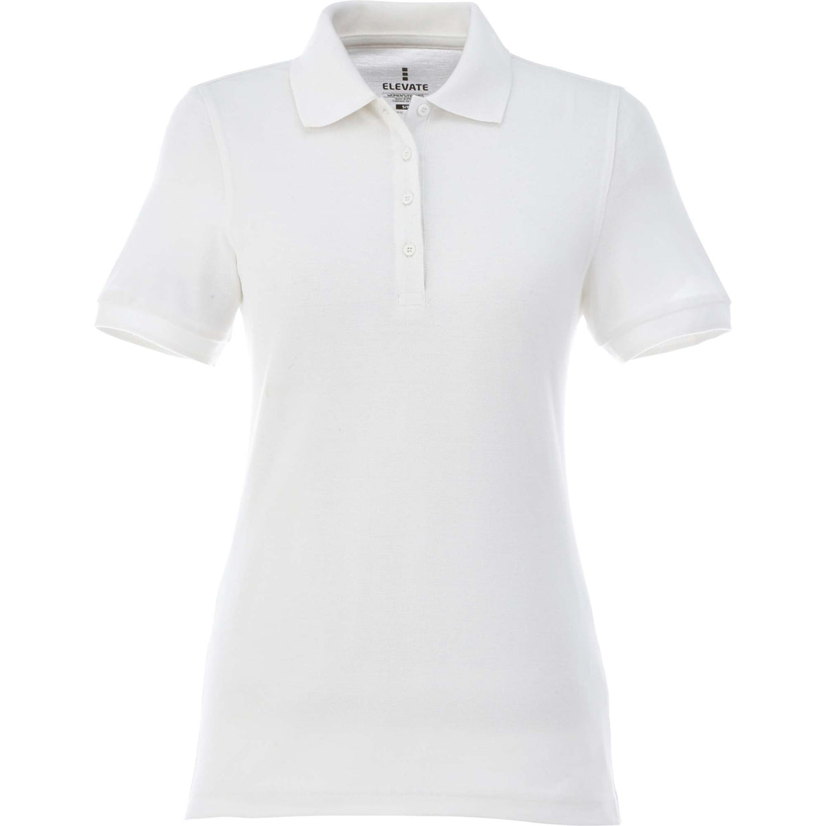 Belmont Cotton Pique Polo for Women Transfer - White - Front Flat