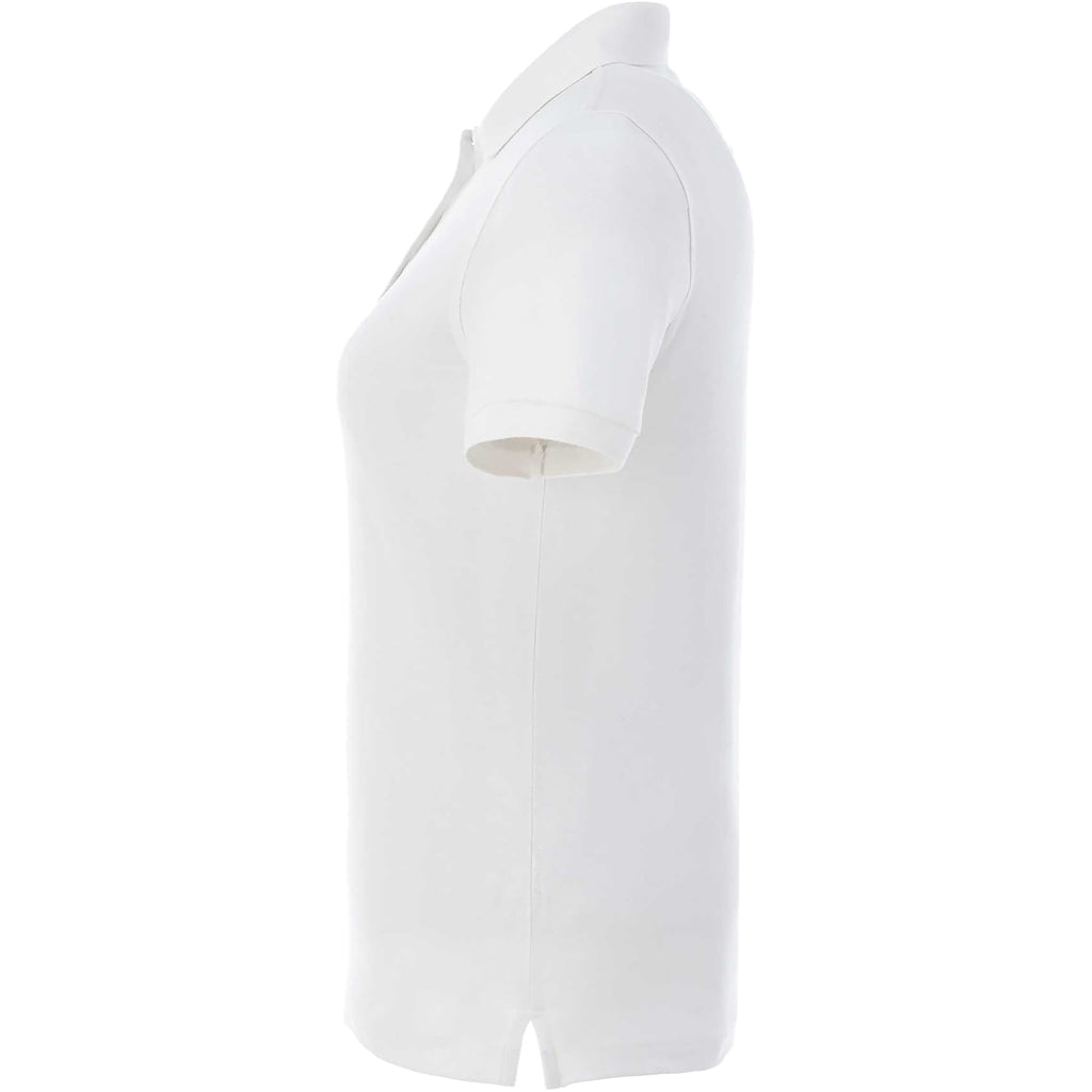 Belmont Cotton Pique Polo for Women Transfer - White - Left Side