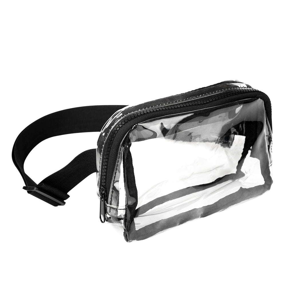Belt Bag, Clear - Clear with Black - Angle