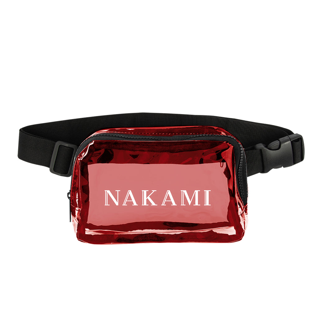 Belt Bag, Clear - Red - Silk Screen