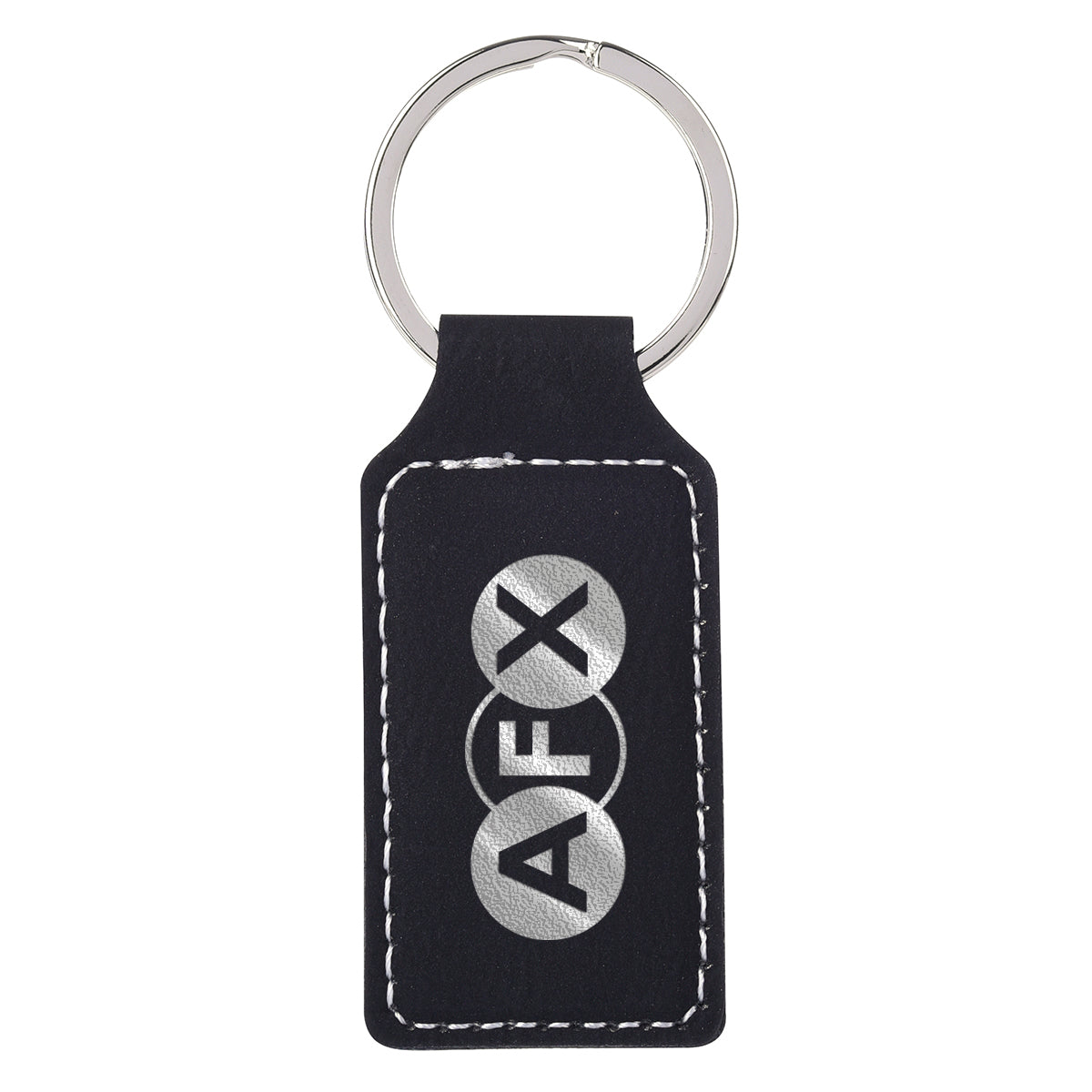 Belvedere Key Tag, Stitched - Black - Laser Engraving