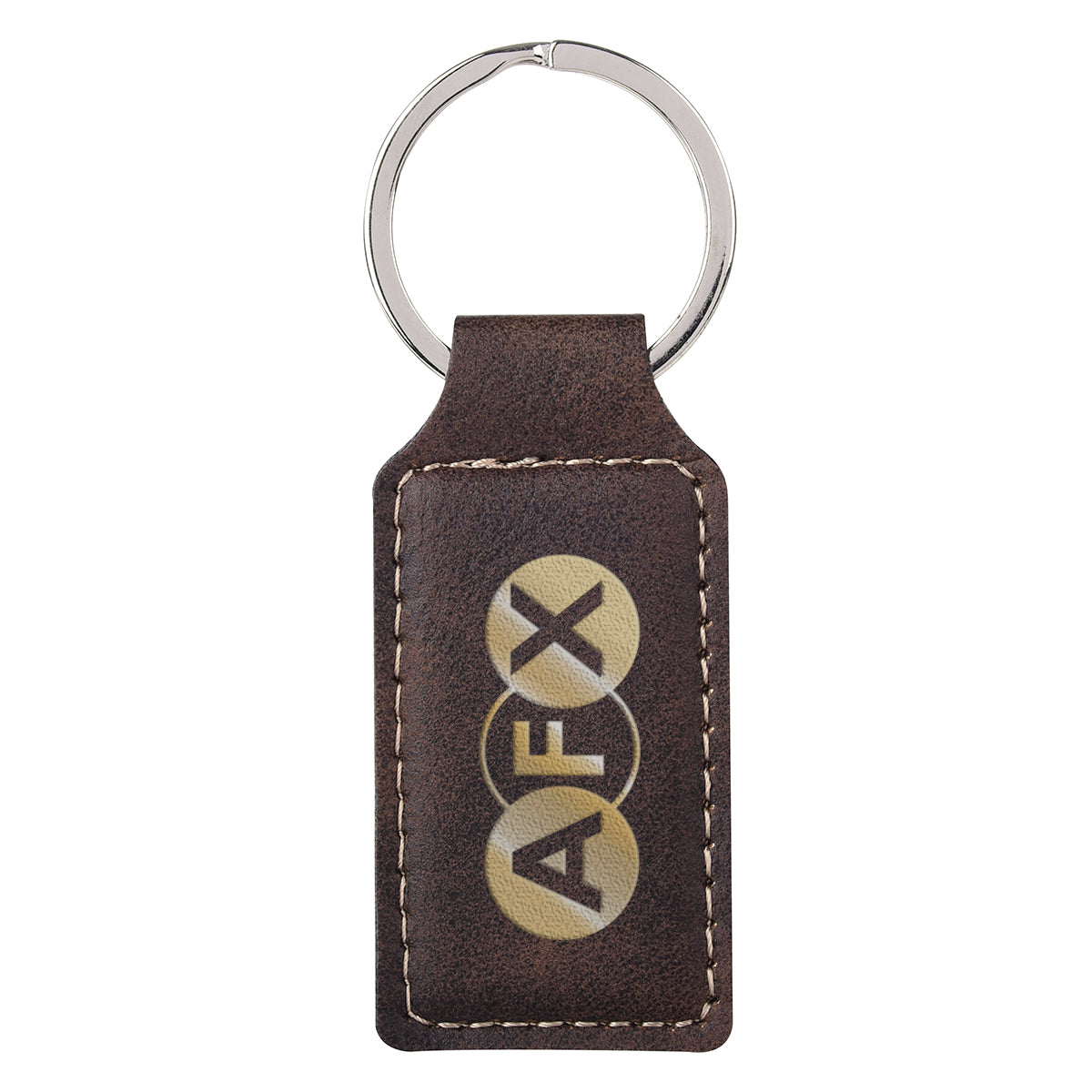 Belvedere Key Tag, Stitched - Brown - Laser