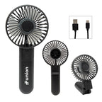 Bend and Snap Rechargeable Fan and Power Bank - Black - Pad Print