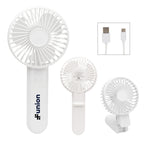 Bend and Snap Rechargeable Fan and Power Bank - White - Pad Print
