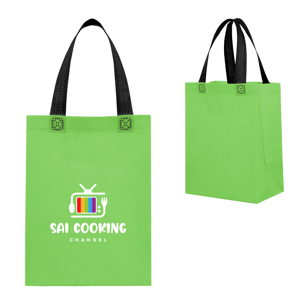 Bennett Recycled Tote Bag, Non-Woven - Black - Colorbrite