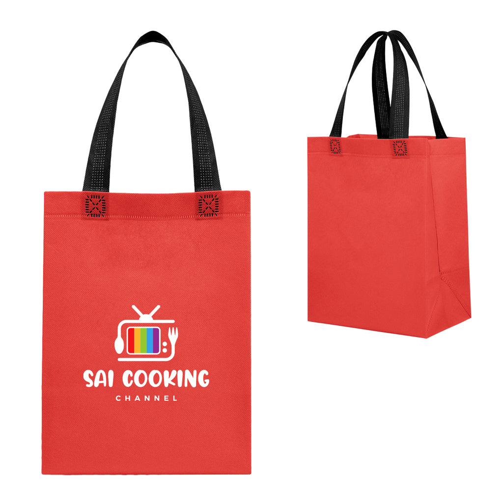Bennett Recycled Tote Bag, Non-Woven - Red - Colorbrite