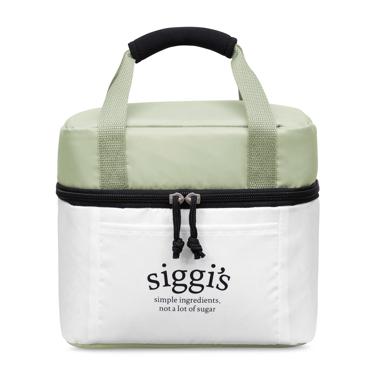 Bento Box Cooler Bag with Ice Pack Pocket Embroidery - White - View 1