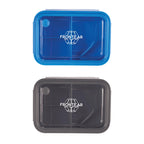 Bento Lunch Box with Three Compartments and Folding Spoon - Blue - Photo 2