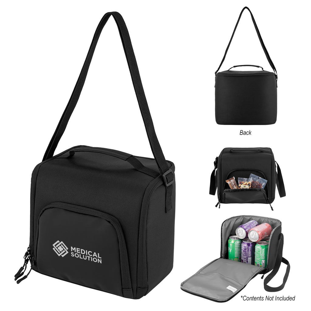 Benton Cooler Bag for 8 Cans, Recycled PET - Black - Silk Screen