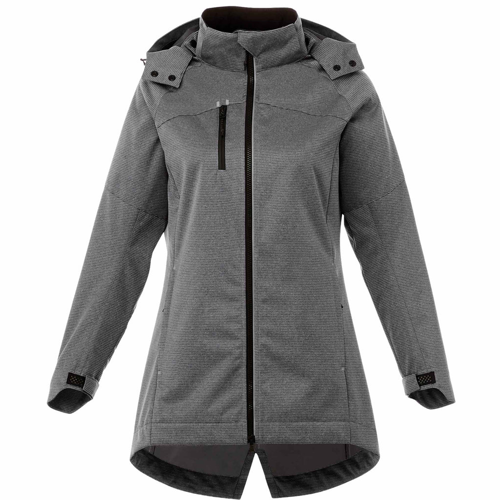 Bergamo Softshell Jacket for Women Laser Engraving - Black Smoke - Front Flat