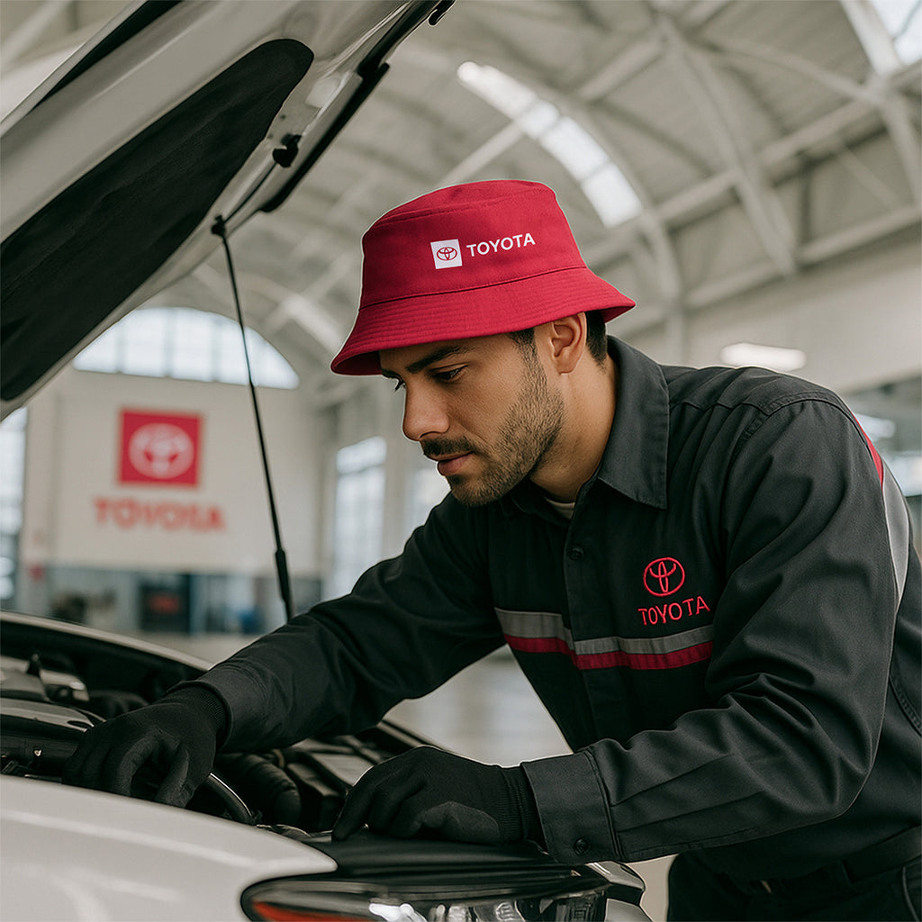 Berkley Hat, Bucket Style Embroidery - Red - Lifestyle_Colorbrite