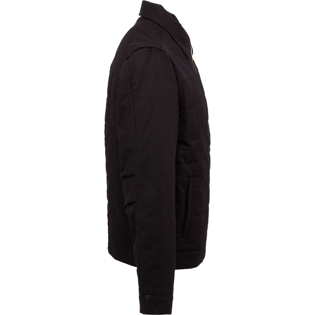 Berne Gasoline Quilted Stretch Duck Jacket for Men Embroidery - Black - Right Side
