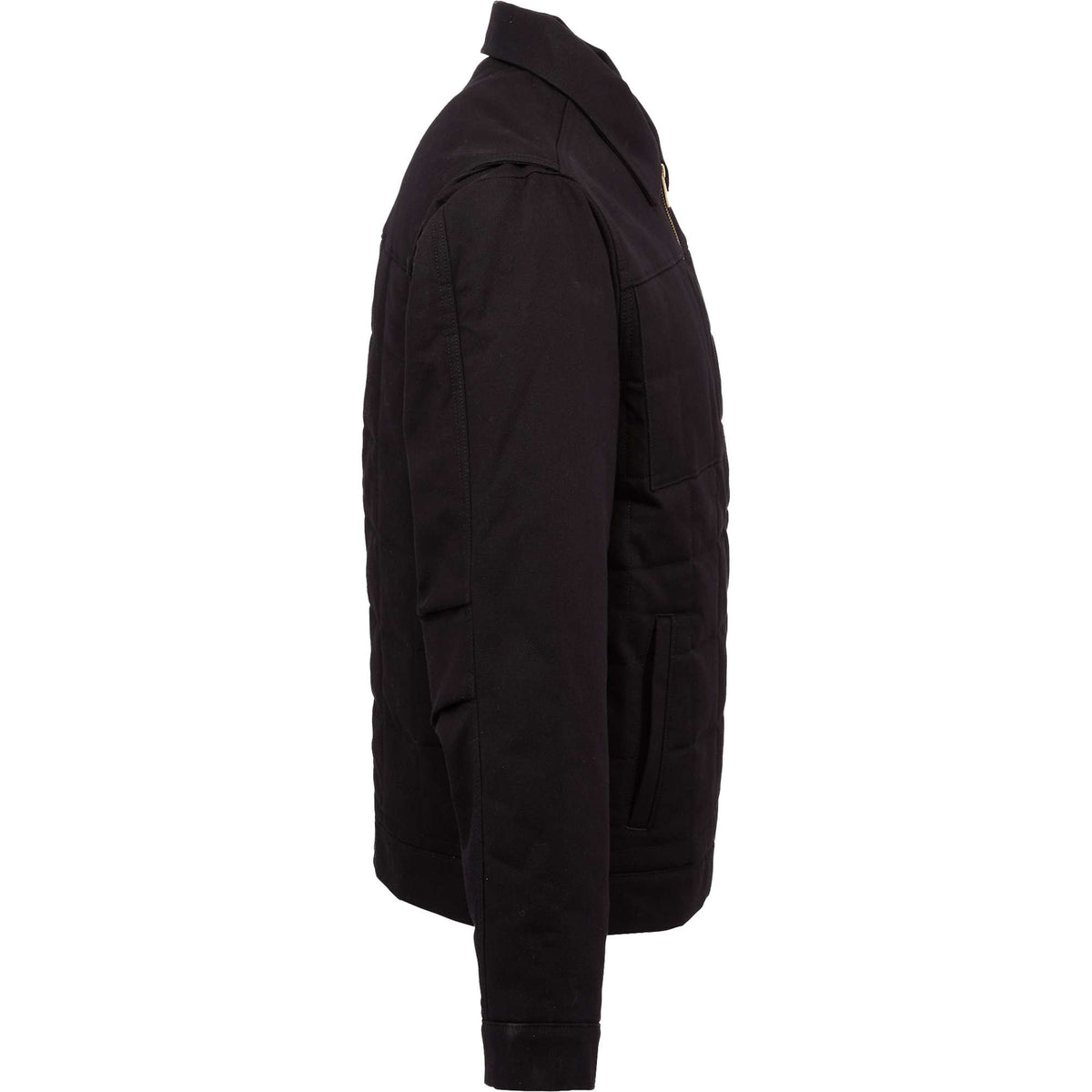 Berne Gasoline Quilted Stretch Duck Jacket for Men Embroidery - Black - Right Side