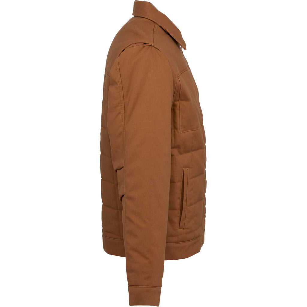 Berne Gasoline Quilted Stretch Duck Jacket for Men Embroidery - Brown - Right Side