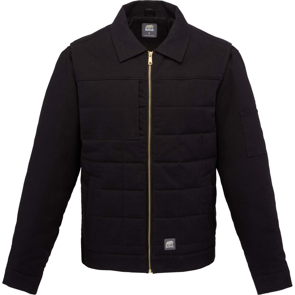 Berne Gasoline Quilted Stretch Duck Jacket for Men Transfer - Black - Front
