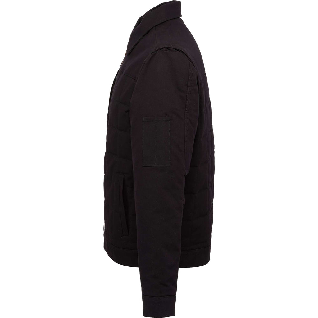 Berne Gasoline Quilted Stretch Duck Jacket for Men Transfer - Black - Left Side