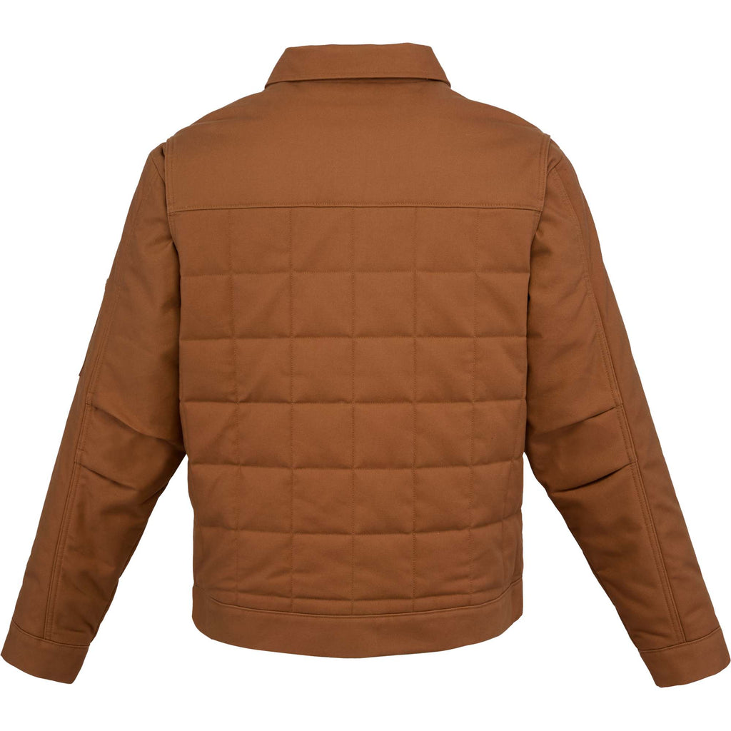 Berne Gasoline Quilted Stretch Duck Jacket for Men Transfer - Brown - Back