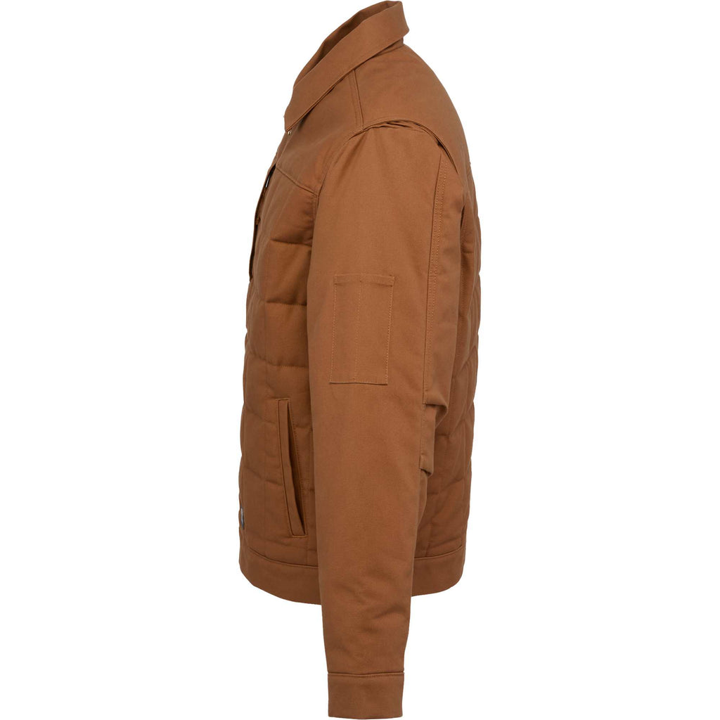 Berne Gasoline Quilted Stretch Duck Jacket for Men Transfer - Brown - Left Side