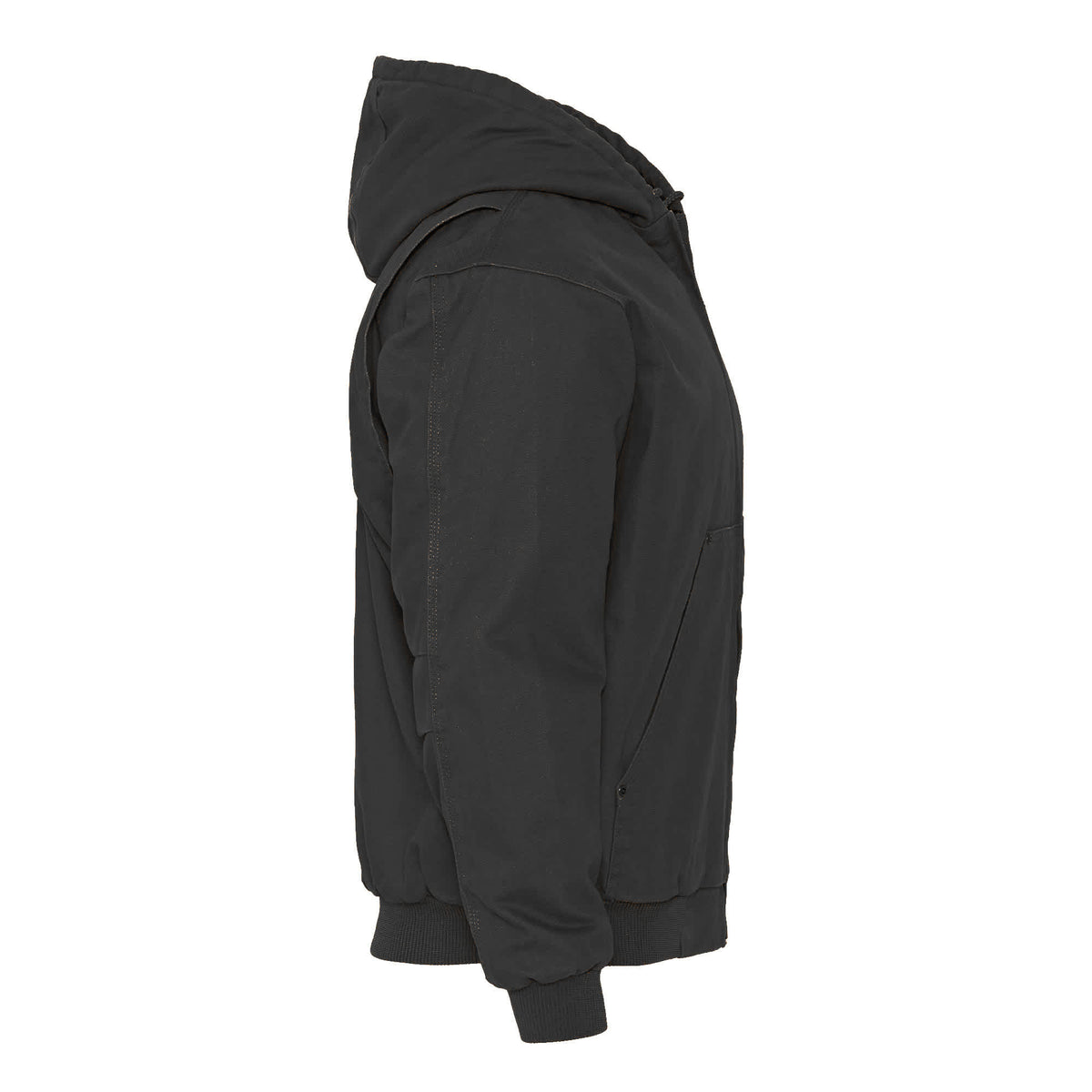 Berne Heartland Washed Duck Hooded Work Jacket for Men Embroidery - Black - Right Side