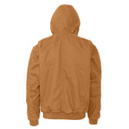 Berne Heartland Washed Duck Hooded Work Jacket for Men Embroidery - Brown - Back 2