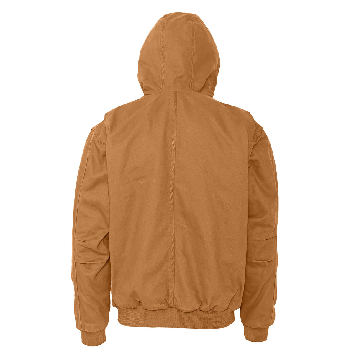 Berne Heartland Washed Duck Hooded Work Jacket for Men Embroidery - Brown - Back 2