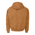 Berne Heartland Washed Duck Hooded Work Jacket for Men Embroidery - Brown - Back