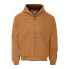 Berne Heartland Washed Duck Hooded Work Jacket for Men Embroidery - Brown - Front