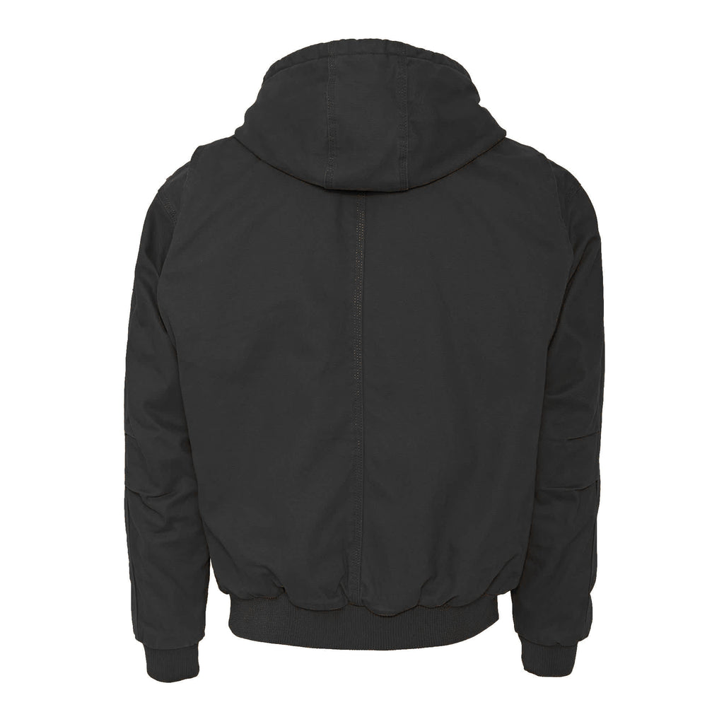 Berne Heartland Washed Duck Hooded Work Jacket for Men Transfer - Black - Back