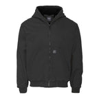 Berne Heartland Washed Duck Hooded Work Jacket for Men Transfer - Black - Front