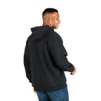Berne Heritage Full Zip Hoodie with Grid Fleece Lining for Men Embroidery - Black - Back On Model