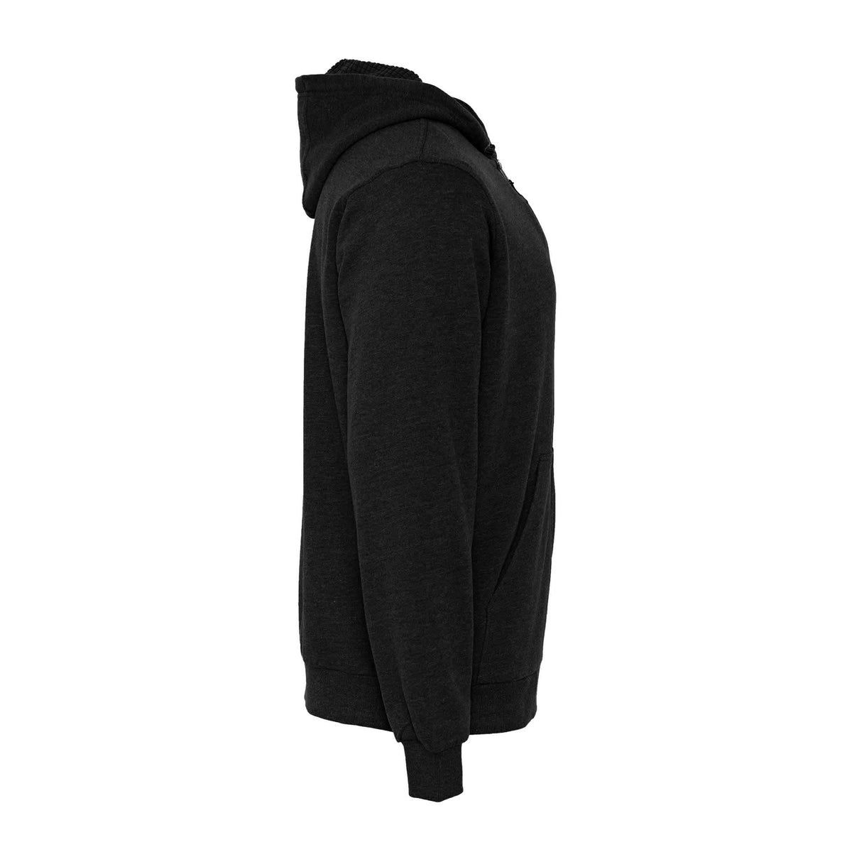 Berne Heritage Full Zip Hoodie with Grid Fleece Lining for Men Embroidery - Black - Right Side
