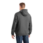 Berne Heritage Pullover Hoodie with Zip Pocket for Men Transfer - Graphite - Back On Model