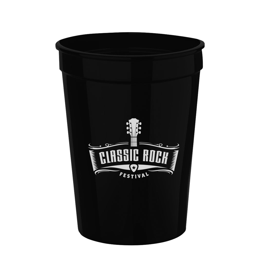 Big Game Stadium Cup, 12 oz - Black - Silk Screen