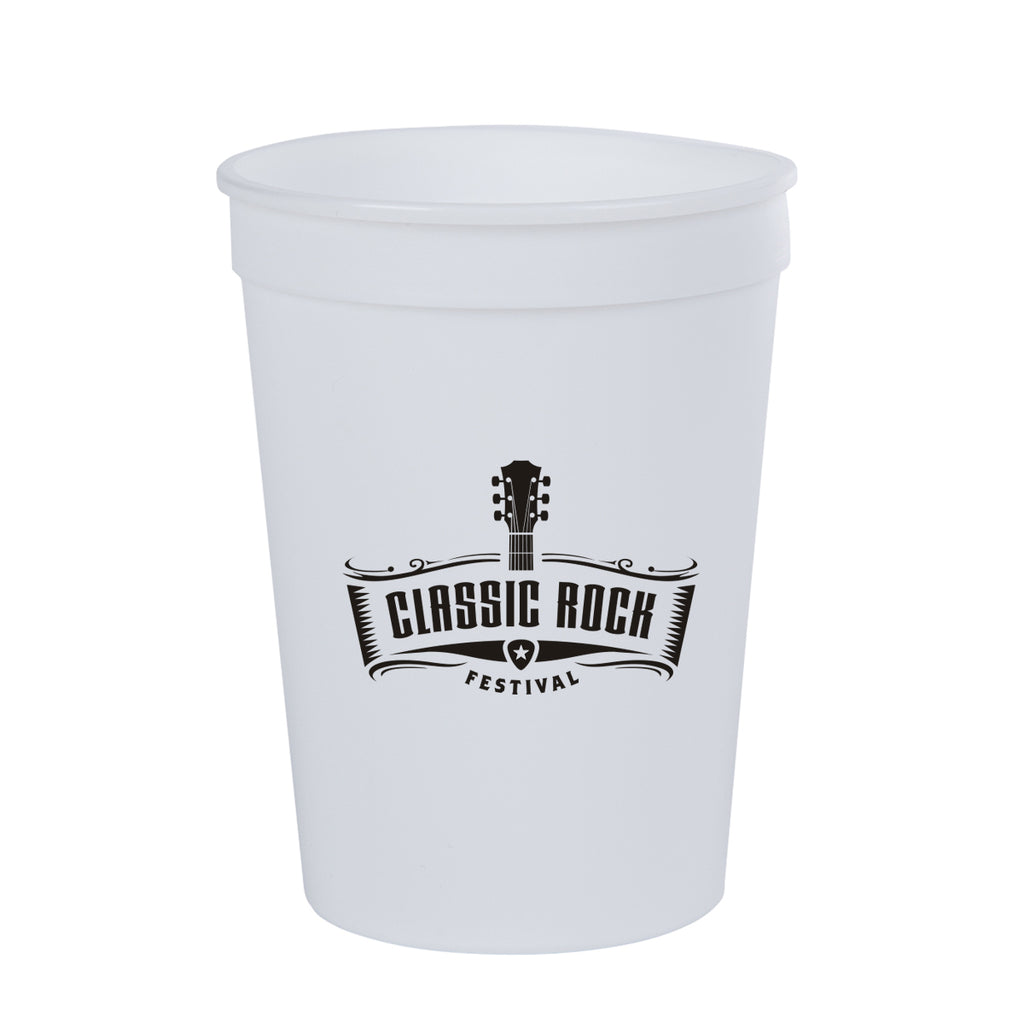 Big Game Stadium Cup, 12 oz - White - Silk Screen
