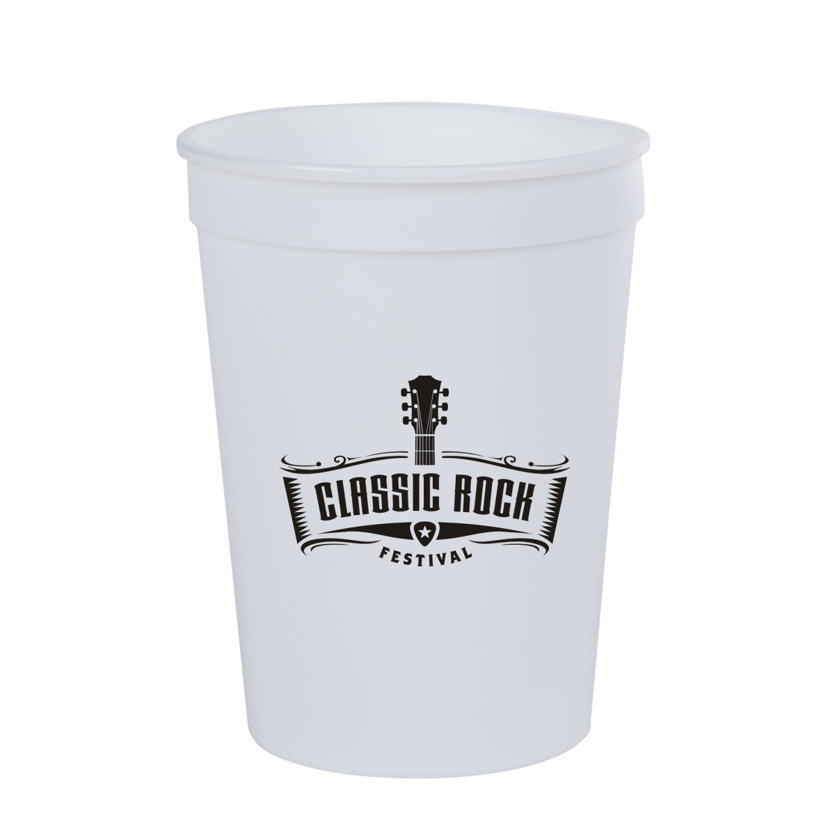 Big Game Stadium Cup, 12 oz - White - Silk Screen