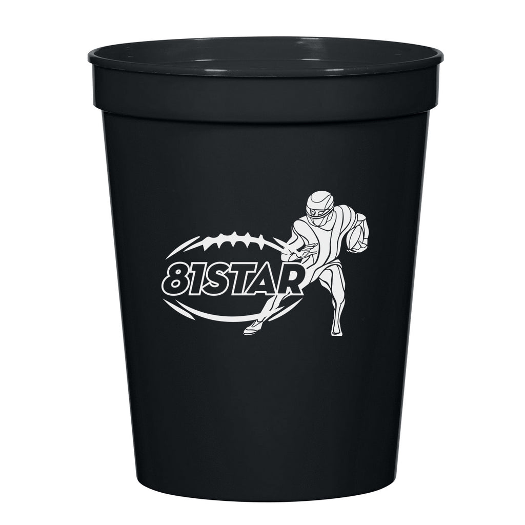 Big Game Stadium Cup, 16 oz - Black - Silk Screen