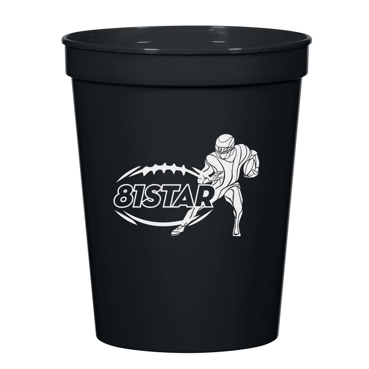 Big Game Stadium Cup, 16 oz - Black - Silk Screen