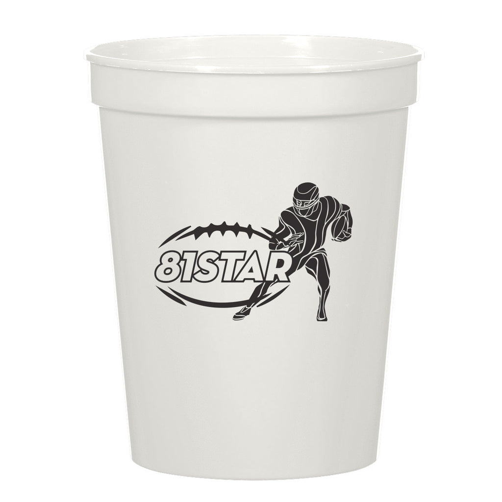 Big Game Stadium Cup, 16 oz - White - Silk Screen