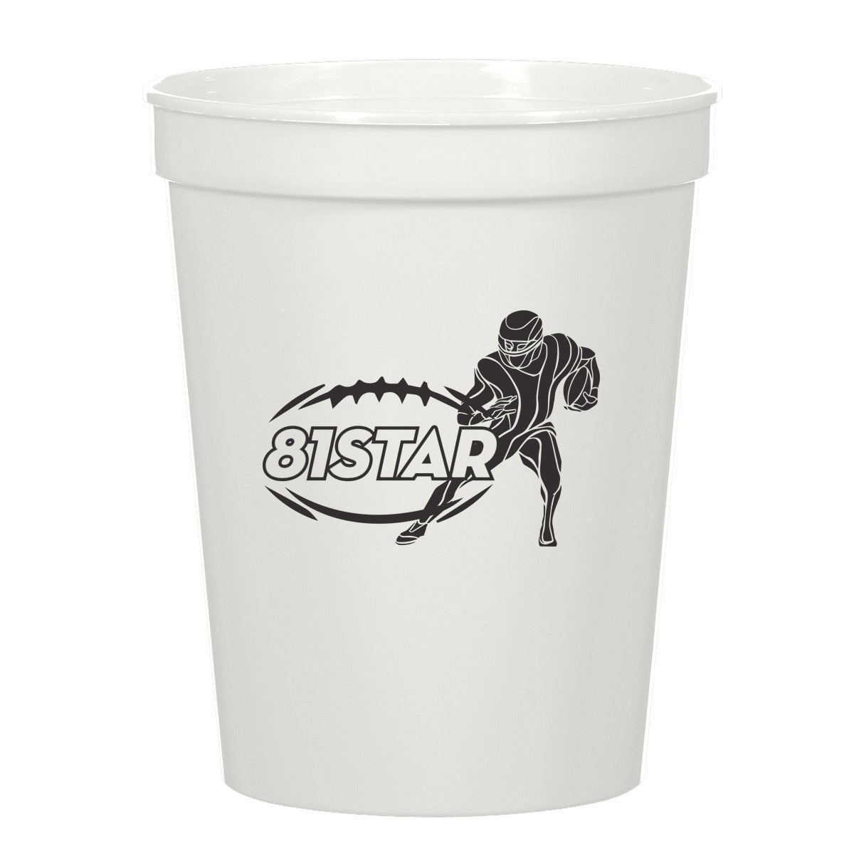 Big Game Stadium Cup, 16 oz - White - Silk Screen