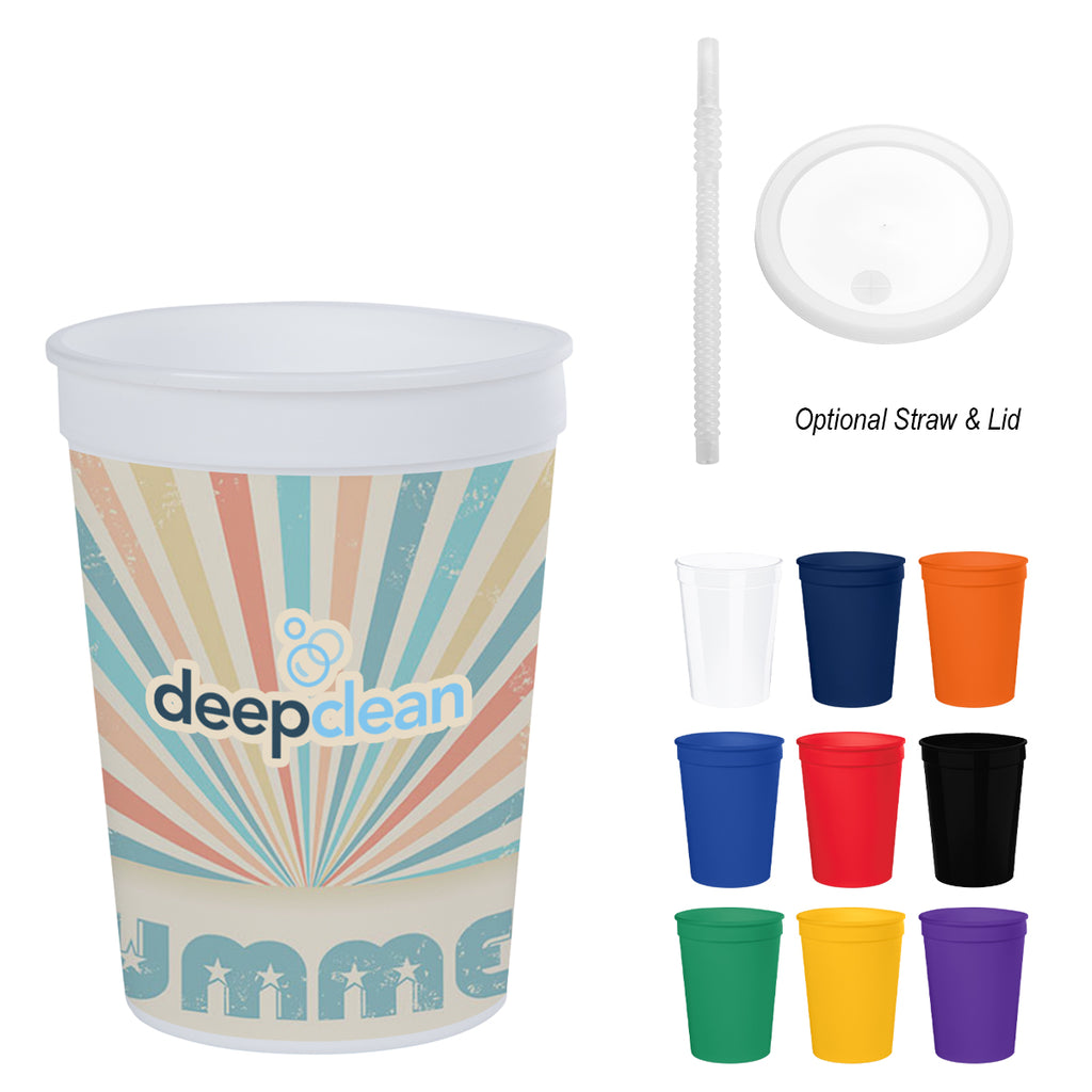 Big Game Stadium Cup in Full Color, 12 oz - Clear