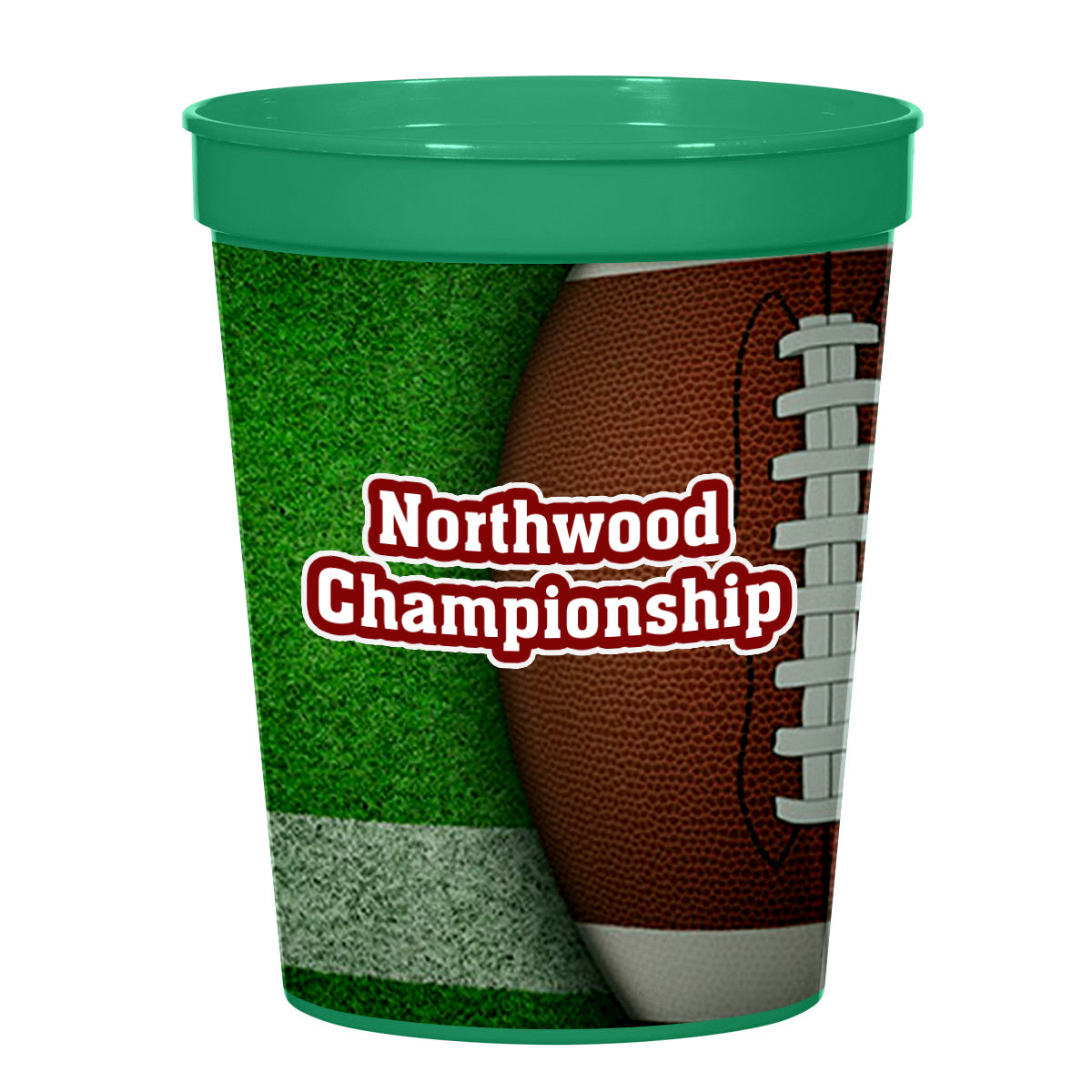 Big Game Stadium Cup in Full Color, 16 oz - Green - 4CP