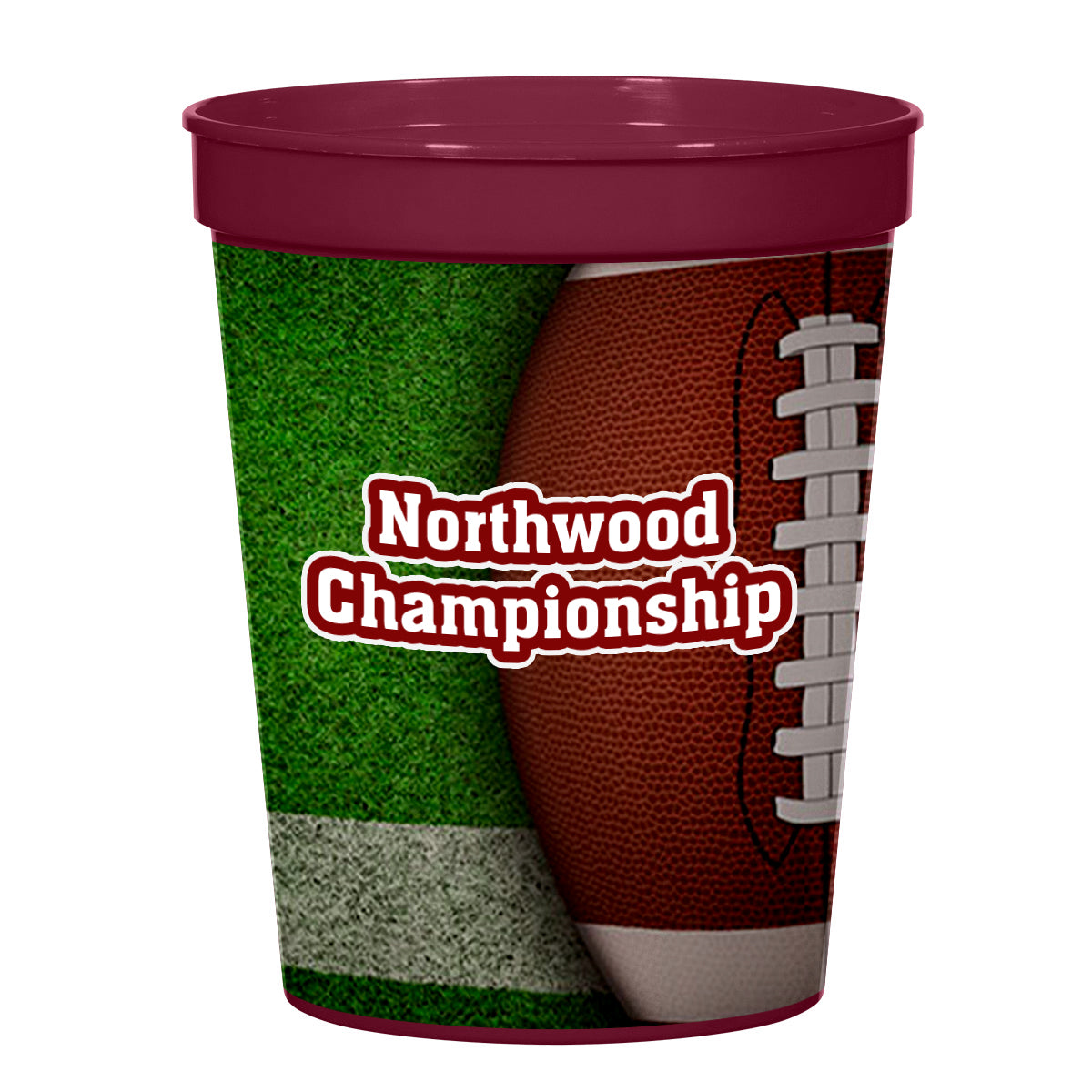 Big Game Stadium Cup in Full Color, 16 oz - Maroon - 4CP