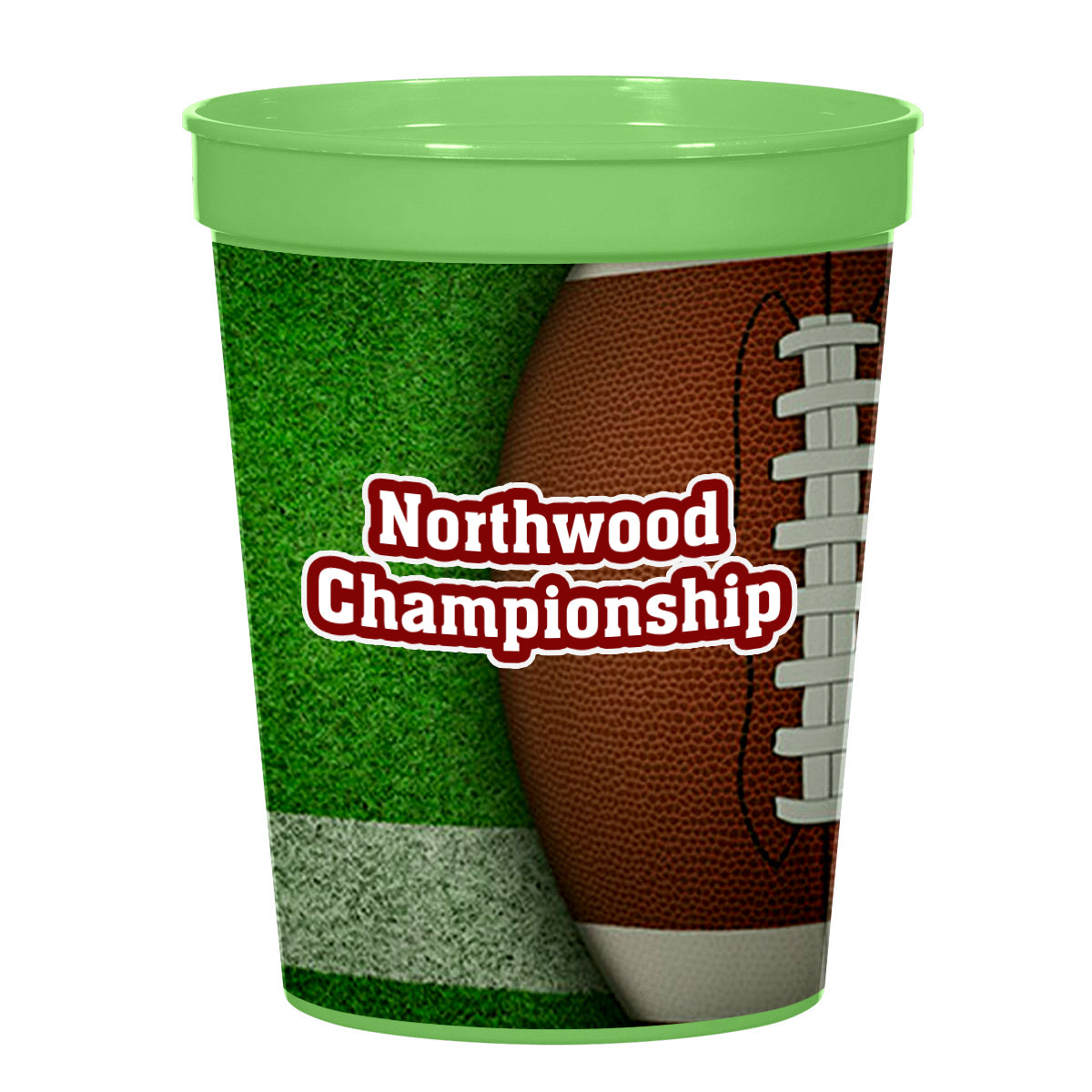Big Game Stadium Cup in Full Color, 16 oz - Neon Green - 4CP