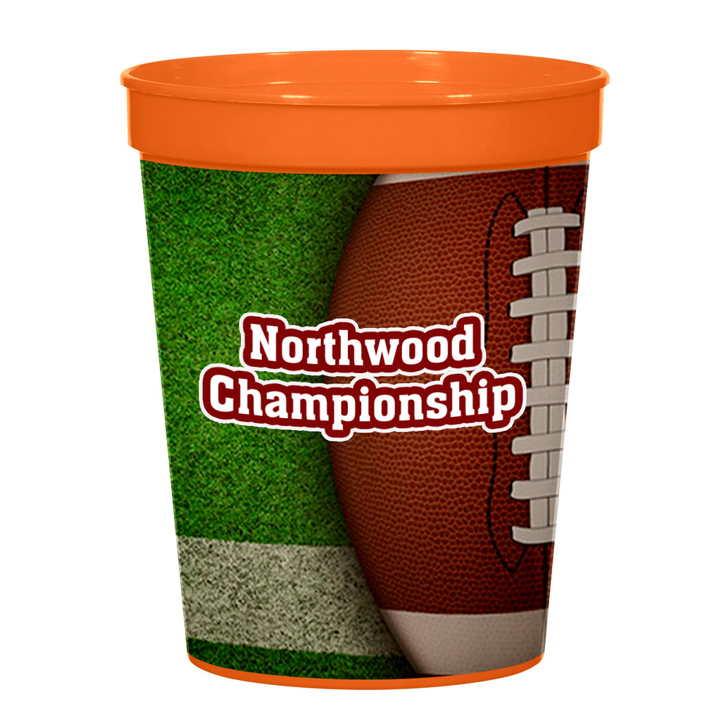 Big Game Stadium Cup in Full Color, 16 oz - Orange - 4CP