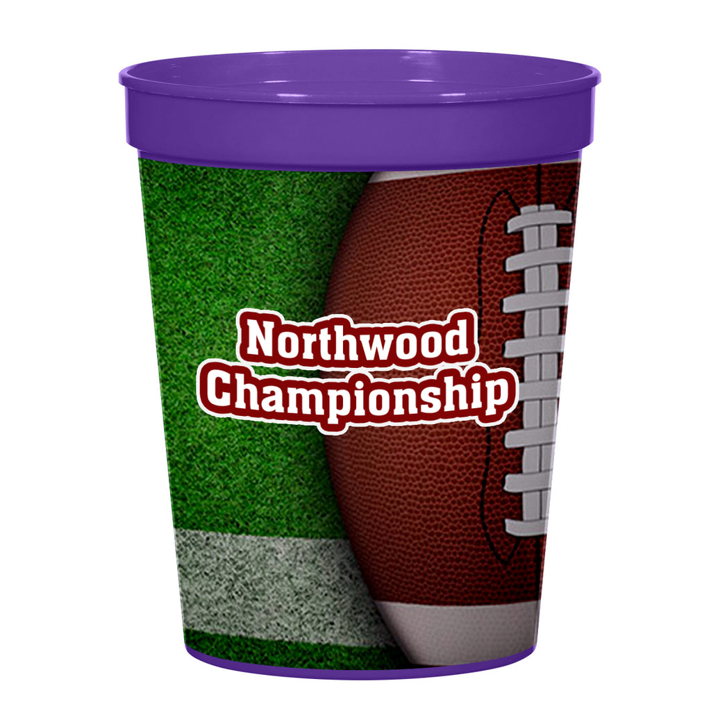 Big Game Stadium Cup in Full Color, 16 oz - Purple - 4CP