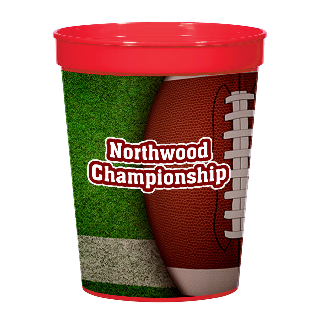 Big Game Stadium Cup in Full Color, 16 oz - Red - 4CP