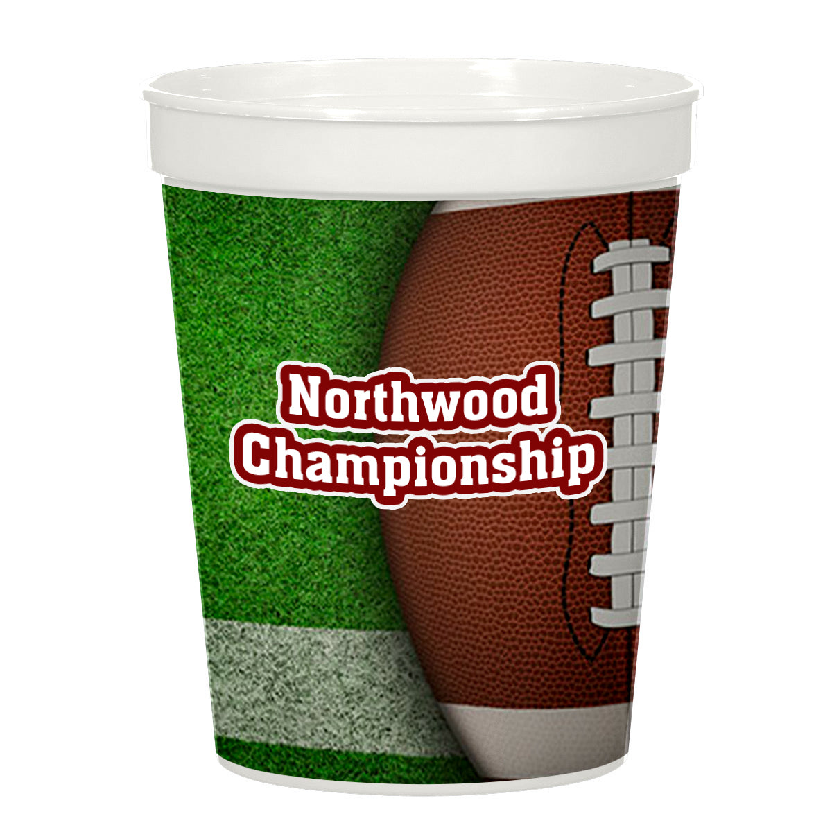 Big Game Stadium Cup in Full Color, 16 oz - White - 4CP