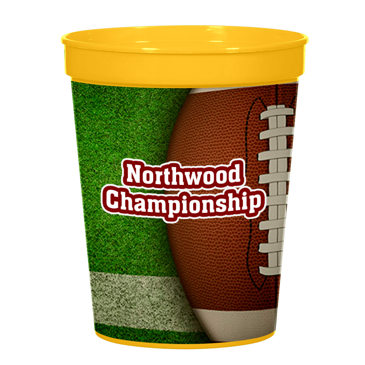 Big Game Stadium Cup in Full Color, 16 oz - Yellow - 4CP