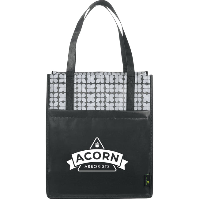 Big Grocery Tote in Laminated Non-Woven with Eco Print